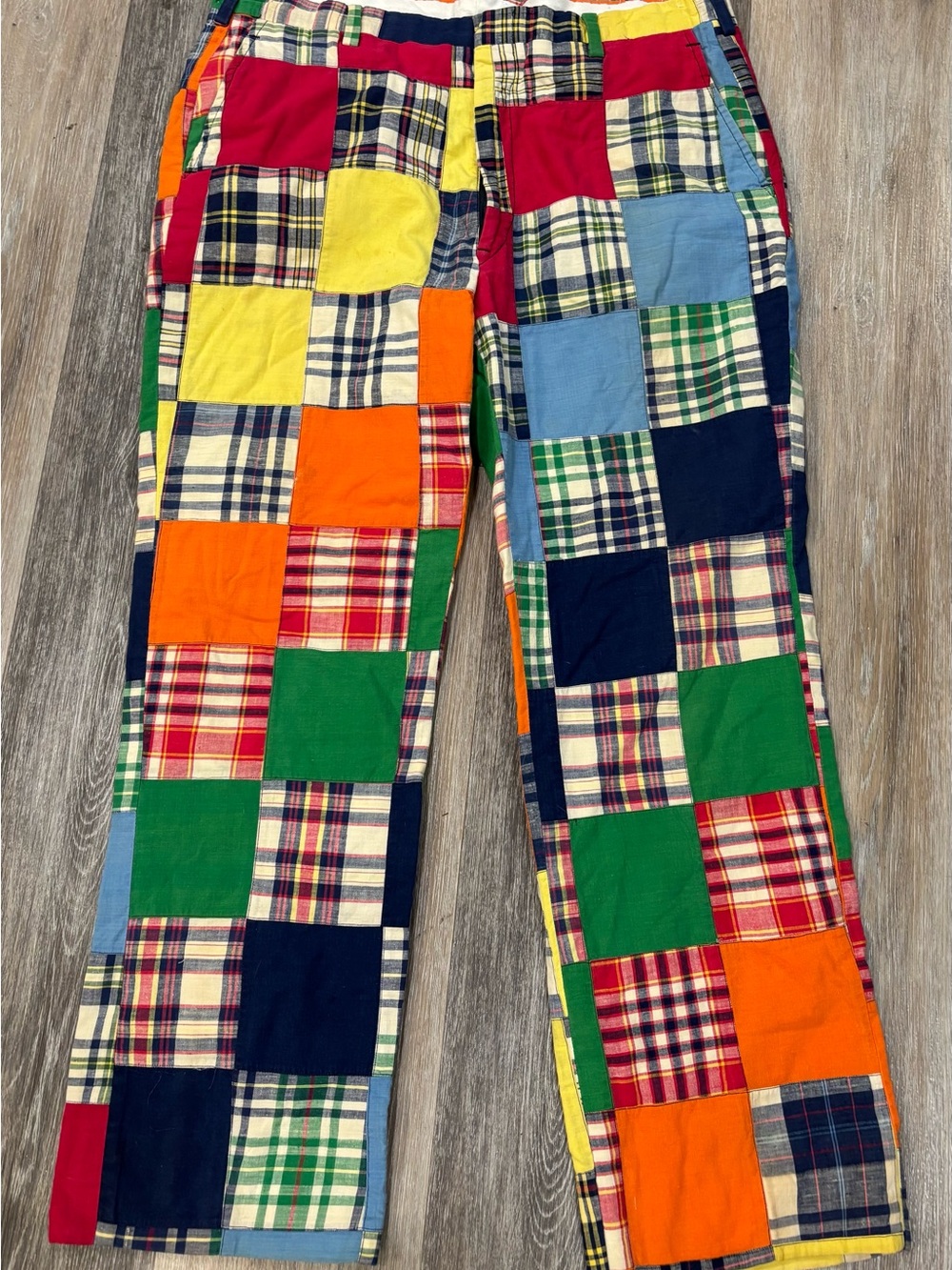Vintage Patchwork Pants Bleeding Madras India